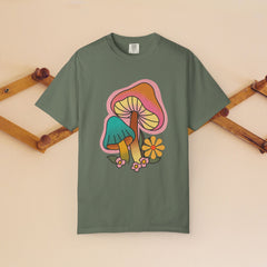Retro Mushroom Floral T-Shirt, Unisex Boho Tee,