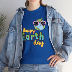 Earth Day T-Shirt — "Happy Earth Day" Cute Earth with Sunglasses Eco Graphic Tee