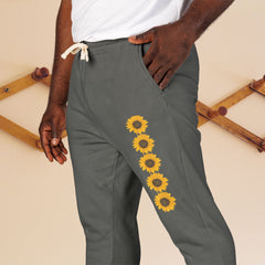 Floral Sunflowers Print Unisex Fleece Sweatpants