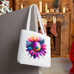 Vibrant Floral Tote Bag, Colorful Flower Design,