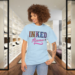 Inked Mama T-Shirt – Floral Leopard Tattoo Mom Tee