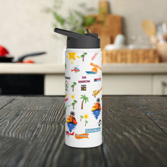 Orange Beach Water Bottle, Eco-Friendly Stainless Steel Hydration Flask,