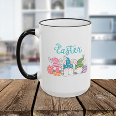 Easter Bunny & Eggs Accent Rim Mug (11oz/15oz)