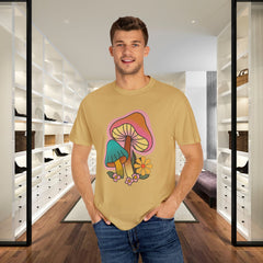 Retro Mushroom Floral T-Shirt, Unisex Boho Tee,
