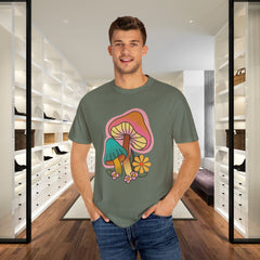 Retro Mushroom Floral T-Shirt, Unisex Boho Tee,