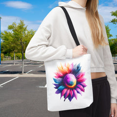 Vibrant Floral Tote Bag, Colorful Flower Design,