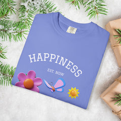 Cheerful Flower Graphic T-Shirt, Happiness Tee,