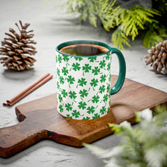 Shamrock Pattern Coffee Mug — St. Patrick’s Day Green Clover Ceramic Mug (11oz & 15oz)