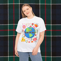 Earth Day Floral Tee — "Happy Earth Day" Graphic T-Shirt