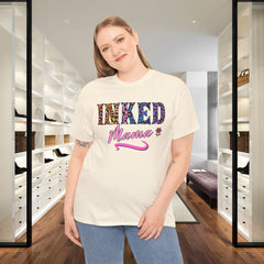 Inked Mama T-Shirt – Floral Leopard Tattoo Mom Tee