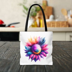 Vibrant Floral Tote Bag, Colorful Flower Design,
