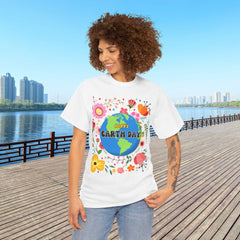 Earth Day Floral Tee — "Happy Earth Day" Graphic T-Shirt