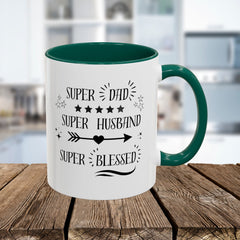 Super Dad Super Husband Super Blessed Coffee Mug — Father's Day Gift (11oz/15oz)