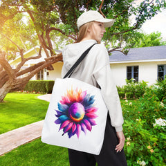 Vibrant Floral Tote Bag, Colorful Flower Design,