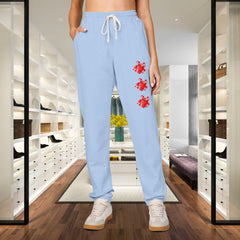 Red Hearts Printed Fleece Sweatpants - Unisex Lounge Pants,