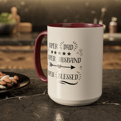 Super Dad Super Husband Super Blessed Coffee Mug — Father's Day Gift (11oz/15oz)