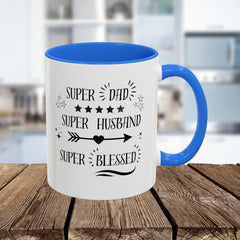 Super Dad Super Husband Super Blessed Coffee Mug — Father's Day Gift (11oz/15oz)