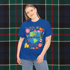 Earth Day Floral Tee — "Happy Earth Day" Graphic T-Shirt