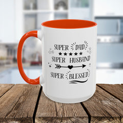 Super Dad Super Husband Super Blessed Coffee Mug — Father's Day Gift (11oz/15oz)