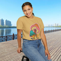 Retro Mushroom Floral T-Shirt, Unisex Boho Tee,