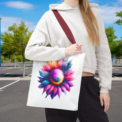 Vibrant Floral Tote Bag, Colorful Flower Design,
