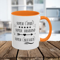 Super Dad Super Husband Super Blessed Coffee Mug — Father's Day Gift (11oz/15oz)