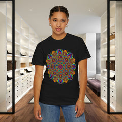 Mandala Graphic T‑Shirt — Colorful Psychedelic Boho Tee