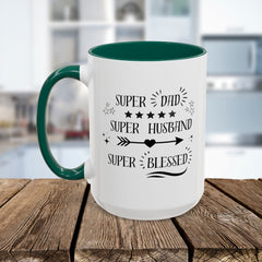 Super Dad Super Husband Super Blessed Coffee Mug — Father's Day Gift (11oz/15oz)