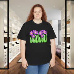 Floral Trio Tee — Retro Purple Flower Graphic Shirt