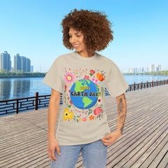 Earth Day Floral Tee — "Happy Earth Day" Graphic T-Shirt