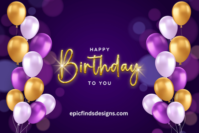 Happy Birthday Purple Gift Card