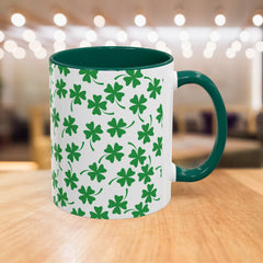 Shamrock Pattern Coffee Mug — St. Patrick’s Day Green Clover Ceramic Mug (11oz & 15oz)