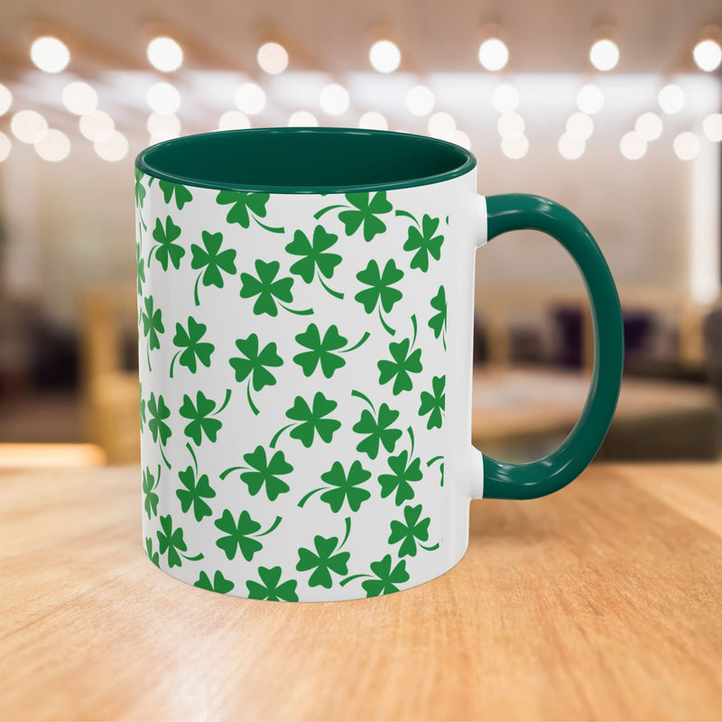 Shamrock Pattern Coffee Mug — St. Patrick’s Day Green Clover Ceramic Mug (11oz & 15oz)