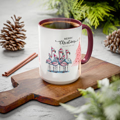 Colorful Holiday Mug, Christmas Flamingo Design