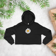 Daisy Floral Women's Cropped Hoodie,