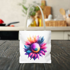 Vibrant Floral Tote Bag, Colorful Flower Design,