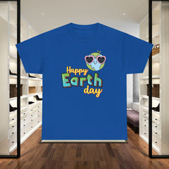 Earth Day T-Shirt — "Happy Earth Day" Cute Earth with Sunglasses Eco Graphic Tee