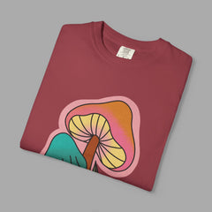 Retro Mushroom Floral T-Shirt, Unisex Boho Tee,