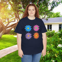 Floral Pop Tee — Retro Colorful Daisy Graphic T-Shirt