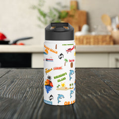 Orange Beach Water Bottle, Eco-Friendly Stainless Steel Hydration Flask,