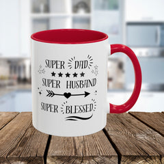 Super Dad Super Husband Super Blessed Coffee Mug — Father's Day Gift (11oz/15oz)