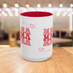 Mama Heart Mug — Retro Floral "Mama" Coffee Cup (11oz & 15oz)