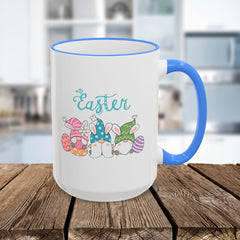 Easter Bunny & Eggs Accent Rim Mug (11oz/15oz)