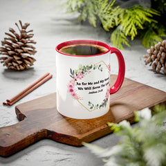 Joshua 24:15 Floral Faith Mug — "As for Me and My House, We Will Serve the Lord" (11oz/15oz)