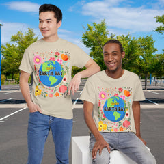 Earth Day Floral Tee — "Happy Earth Day" Graphic T-Shirt