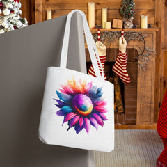 Vibrant Floral Tote Bag, Colorful Flower Design,