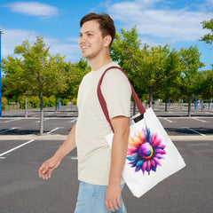 Vibrant Floral Tote Bag, Colorful Flower Design,