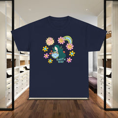 Earth Day Cute Floral Graphic Tee — "Earth Day" Cute Planet & Flowers T-Shirt
