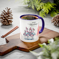 Colorful Holiday Mug, Christmas Flamingo Design