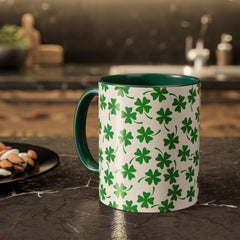 Shamrock Pattern Coffee Mug — St. Patrick’s Day Green Clover Ceramic Mug (11oz & 15oz)